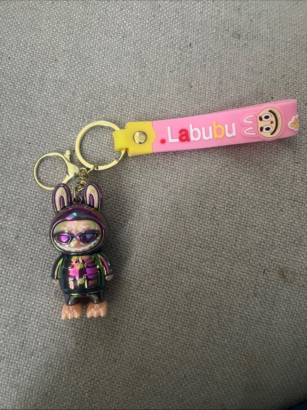 Pink Labubu Keychain for Kids